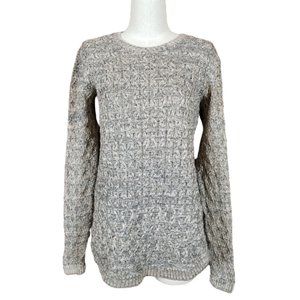 JEANNE PIERRE Cable Knit Cotton Sweater L